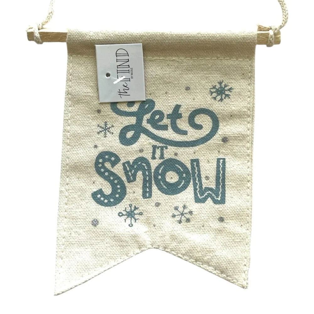 Set of 6 Christmas Banners Holiday Prints Mini 5” Flags The Find by Nicole Tags